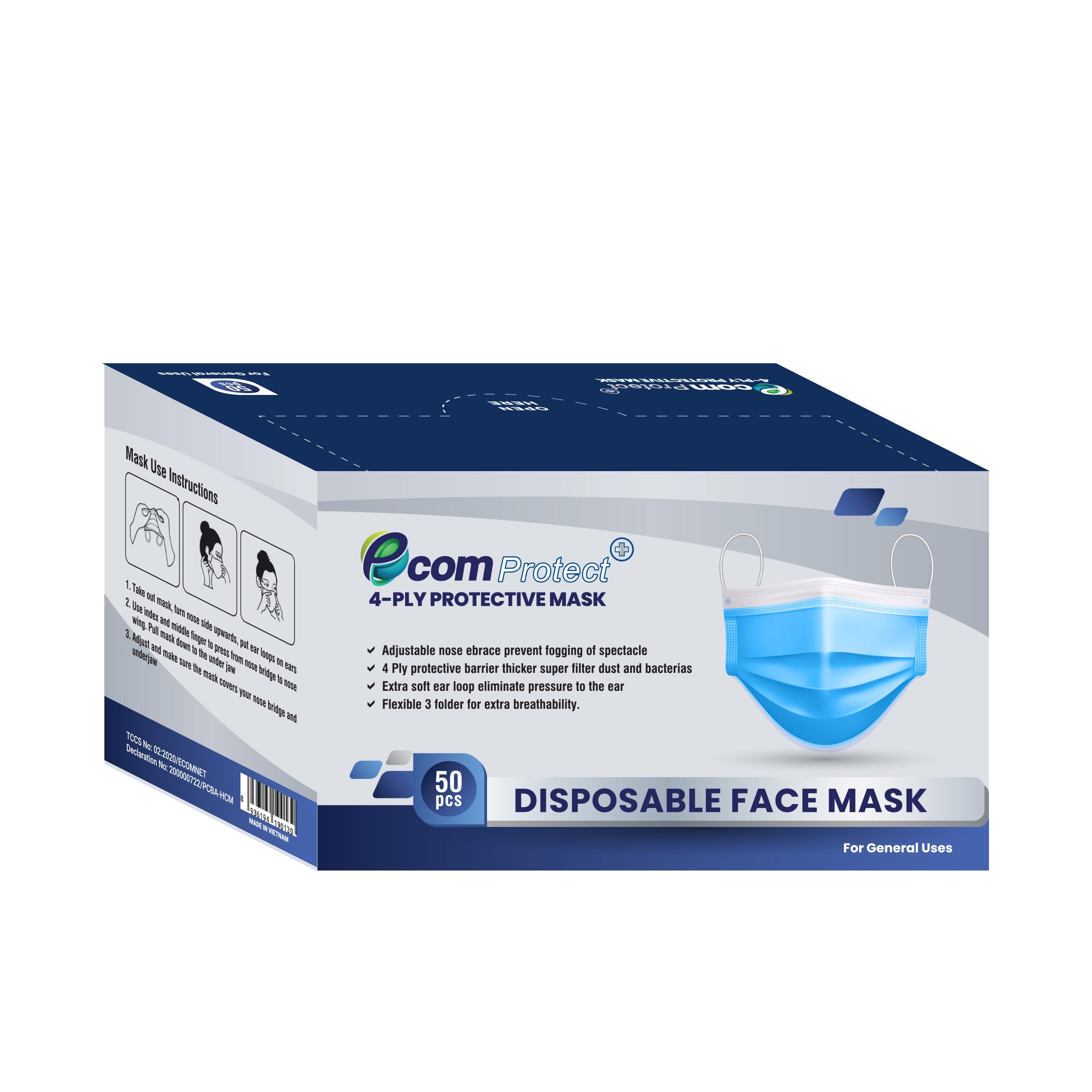 4-Ply Surgical Mask ECOM Protect - ECOMNET USA